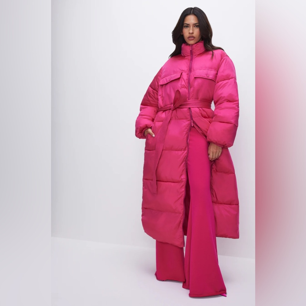 Good American Pink Puffer Jacket